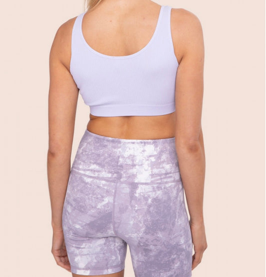 Ribbed Lace-Up Active Top