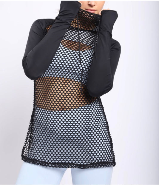 Fishnet Hoodie Pullover