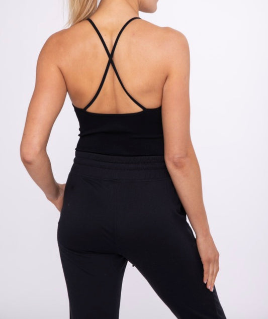 X Back Ribbed Bodysuit