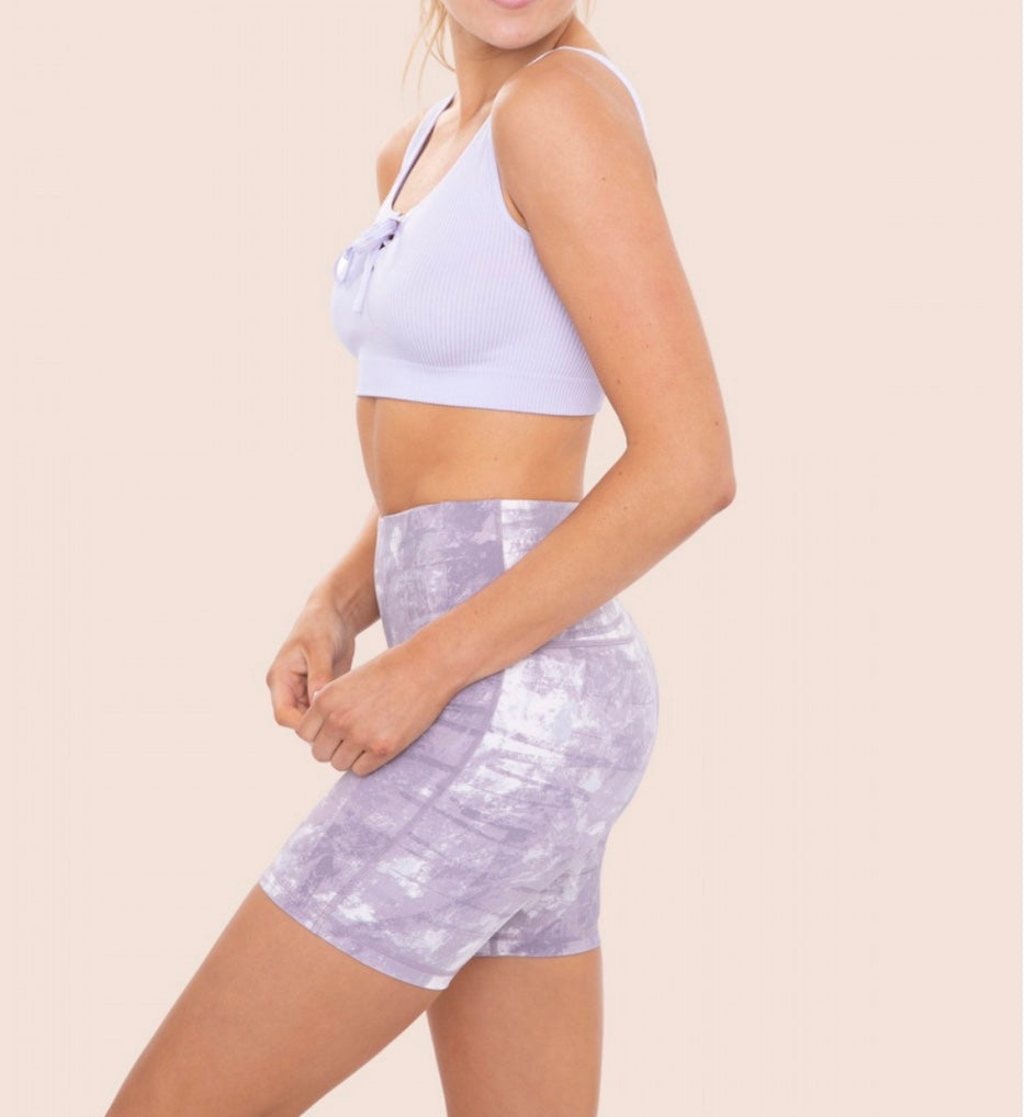 Ribbed Lace-Up Active Top