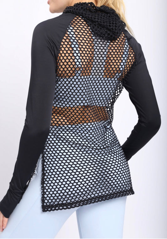 Fishnet Hoodie Pullover