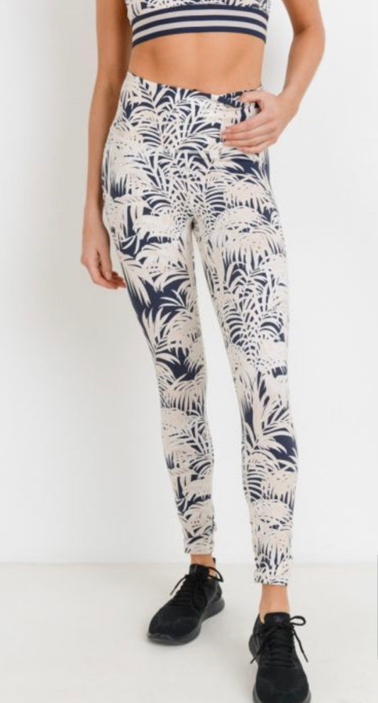 Highwaist Coconut and Palm Tree Print Leggings